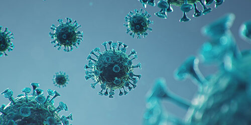 stock image of covid-19 virus closeup